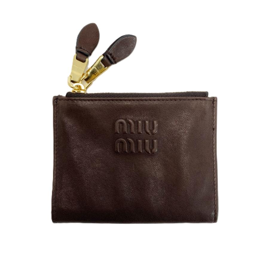MIU ナッパレザー ダブルファスナー ブラウン : リサイクルビッグバン