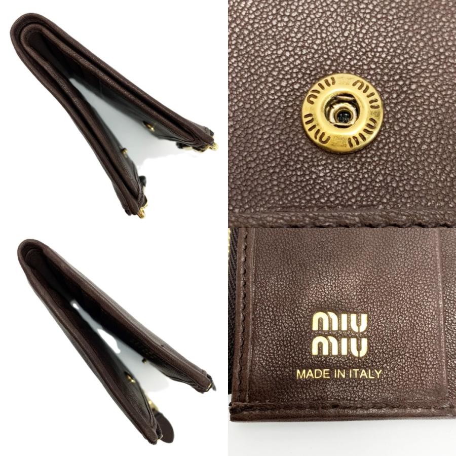 MIU ナッパレザー ダブルファスナー ブラウン : リサイクルビッグバン