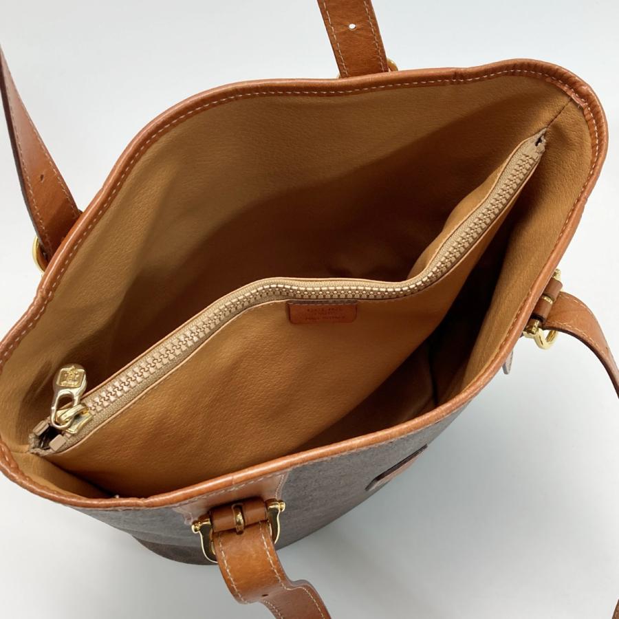 CELINE（セリーヌ） マカダム柄 トートバッグ M95 ブラウン PVC×レザー