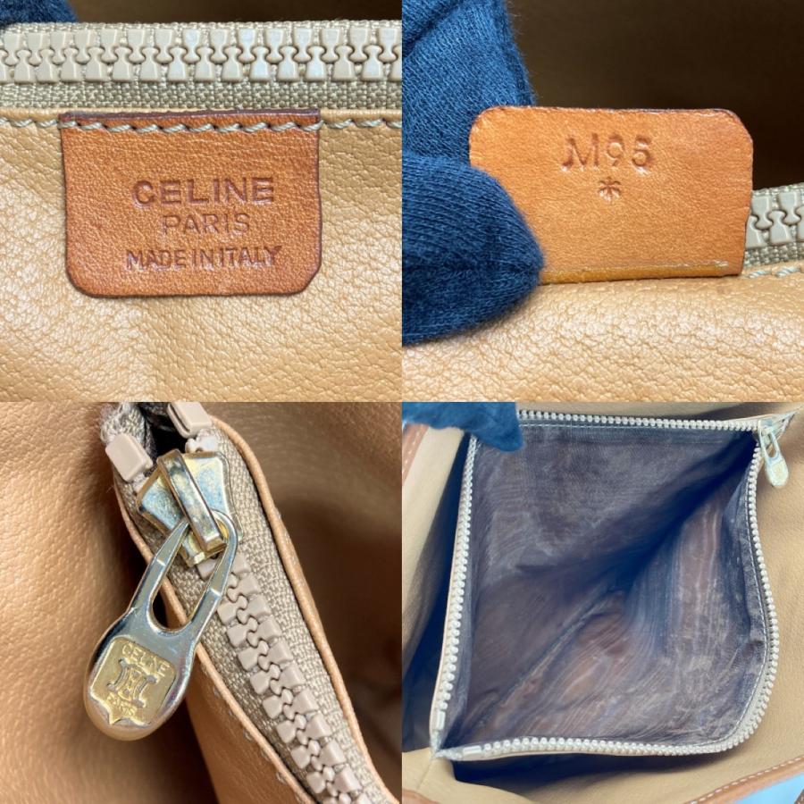 CELINE（セリーヌ） マカダム柄 トートバッグ M95 ブラウン PVC×レザー