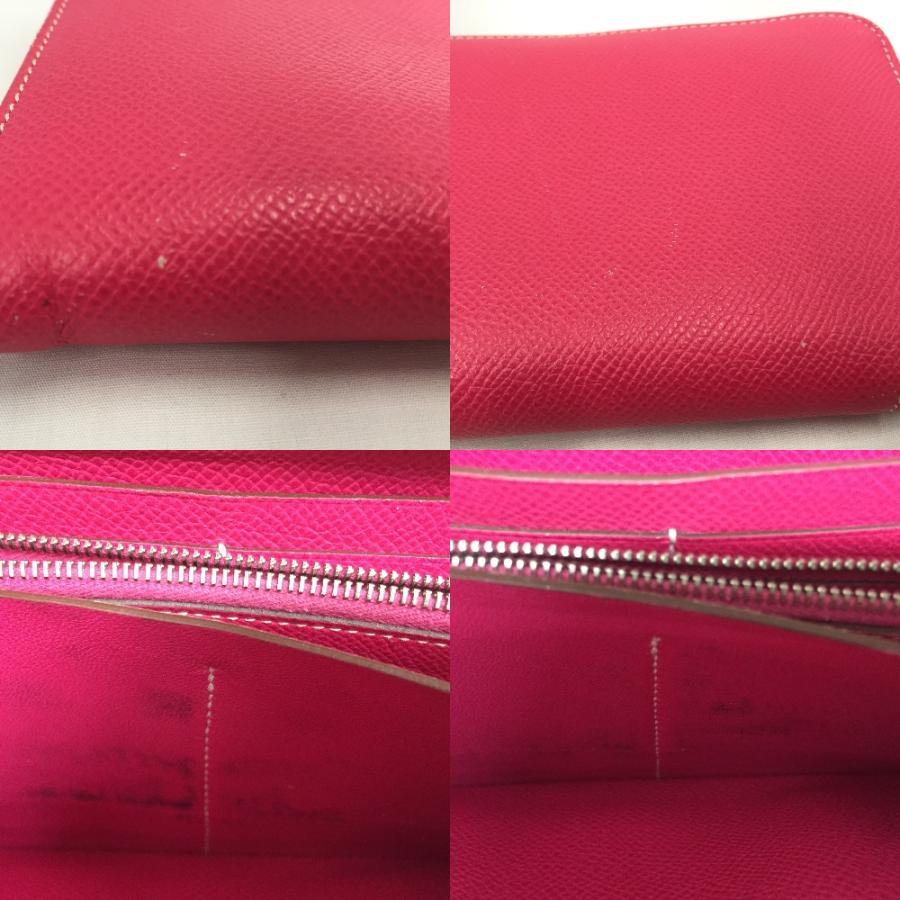 HERMES △△ エルメス アザップクラシック レザー 長財布 ピンク