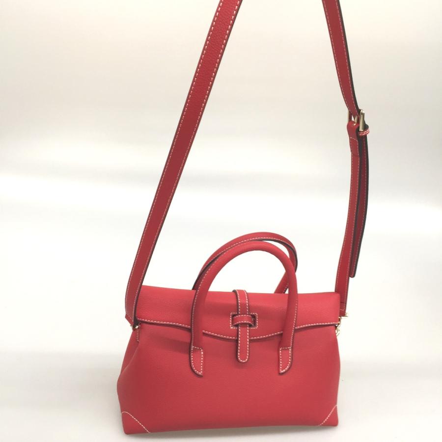 △△ ZOOLER バッグ ハンドバッグ 本革 レッド やや傷や汚れあり  