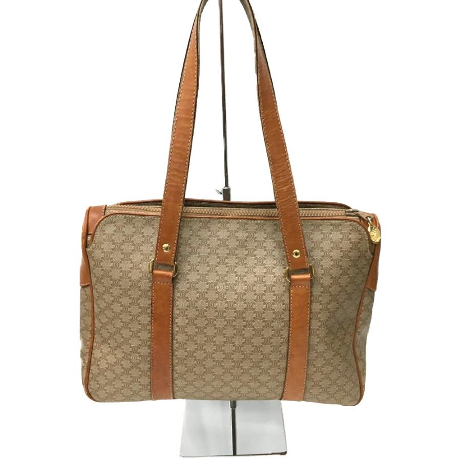 CELINE（セリーヌ） △△ マカダム柄 コーティングキャンバス×レザー 