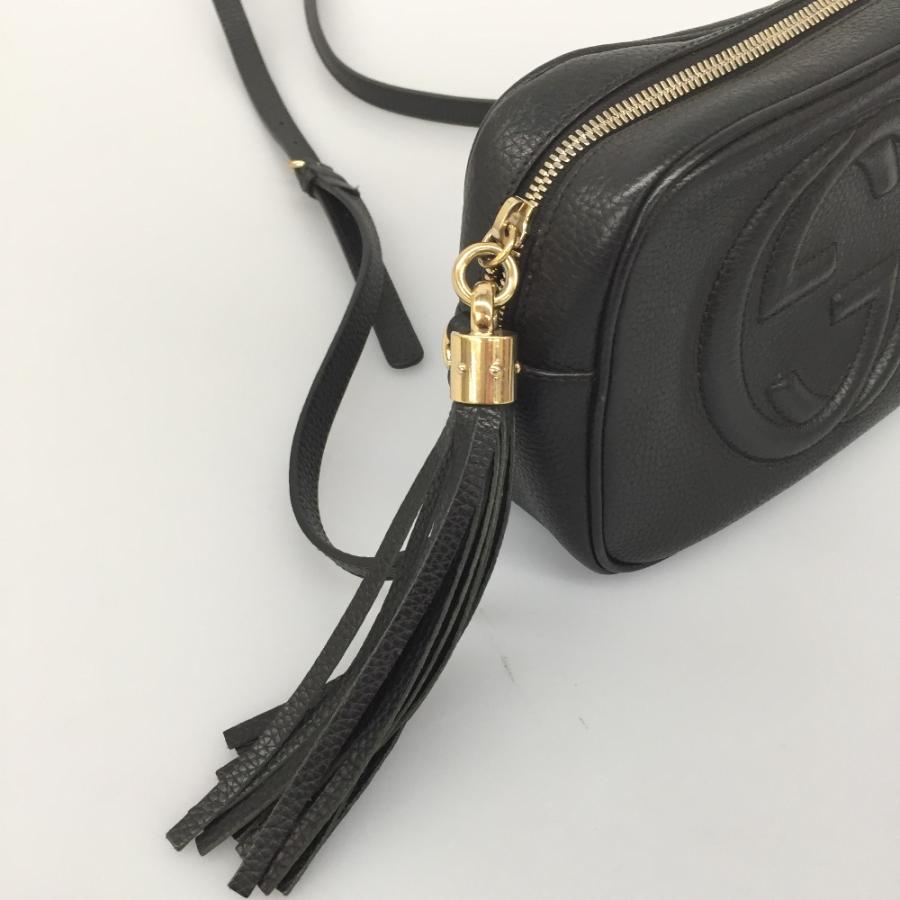 △△GUCCI グッチ ショルダーバッグ スモール レザー ソーホー 内部ヨゴレ有 308364 ブラック GUCCI（グッチ） △△ ショルダーバッグ スモール レザー ソーホー