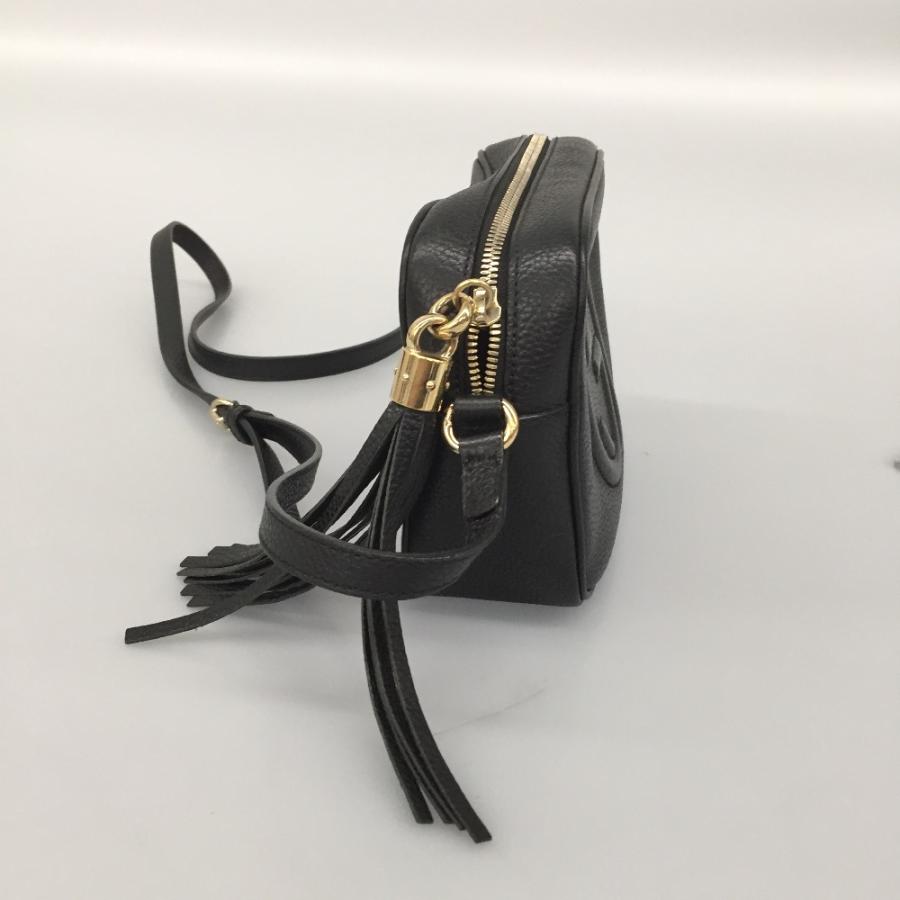 △△GUCCI グッチ ショルダーバッグ スモール レザー ソーホー 内部ヨゴレ有 308364 ブラック GUCCI（グッチ） △△ ショルダーバッグ スモール レザー ソーホー