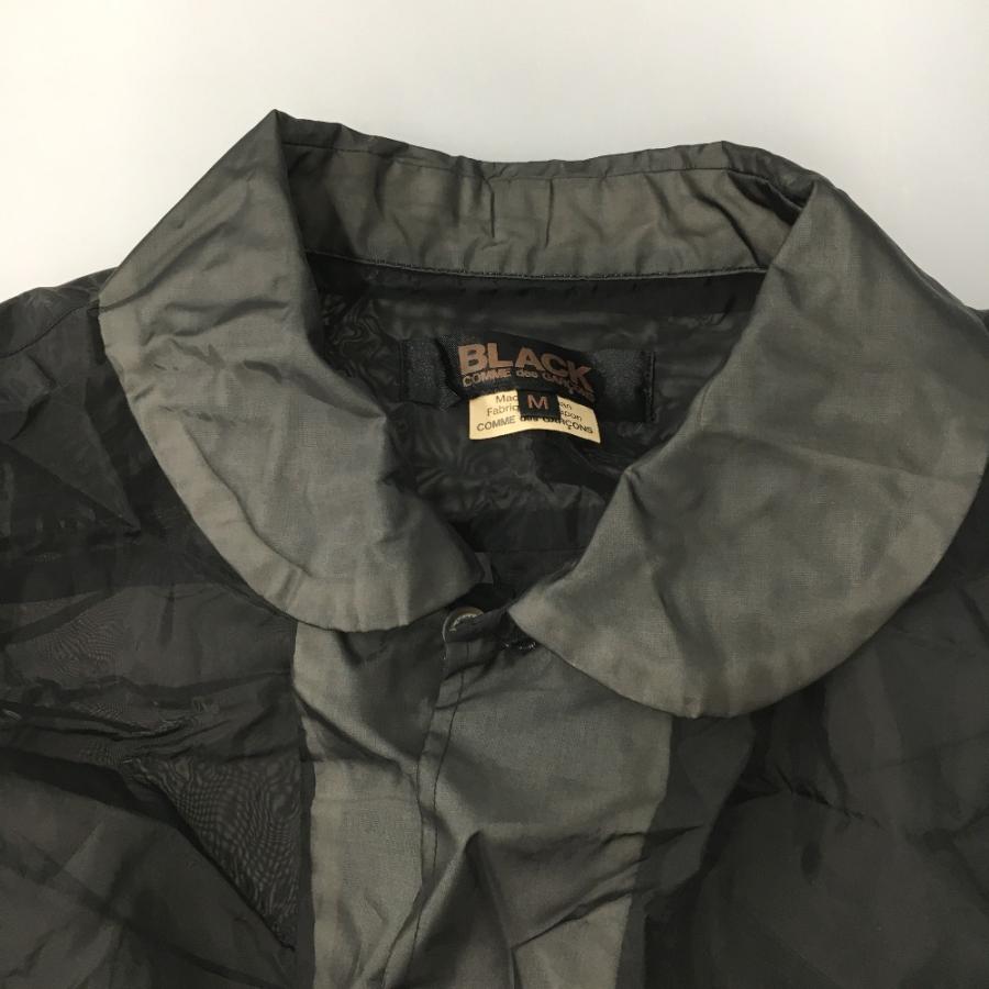 △△BLACK COMME des GARCONS  ラウンドカラーシアーシャツ　SIZE M 1F-B023 ブラック △△ BLACK COMME des GARCONS ラウンドカラーシアーシャツ SIZE M 1F