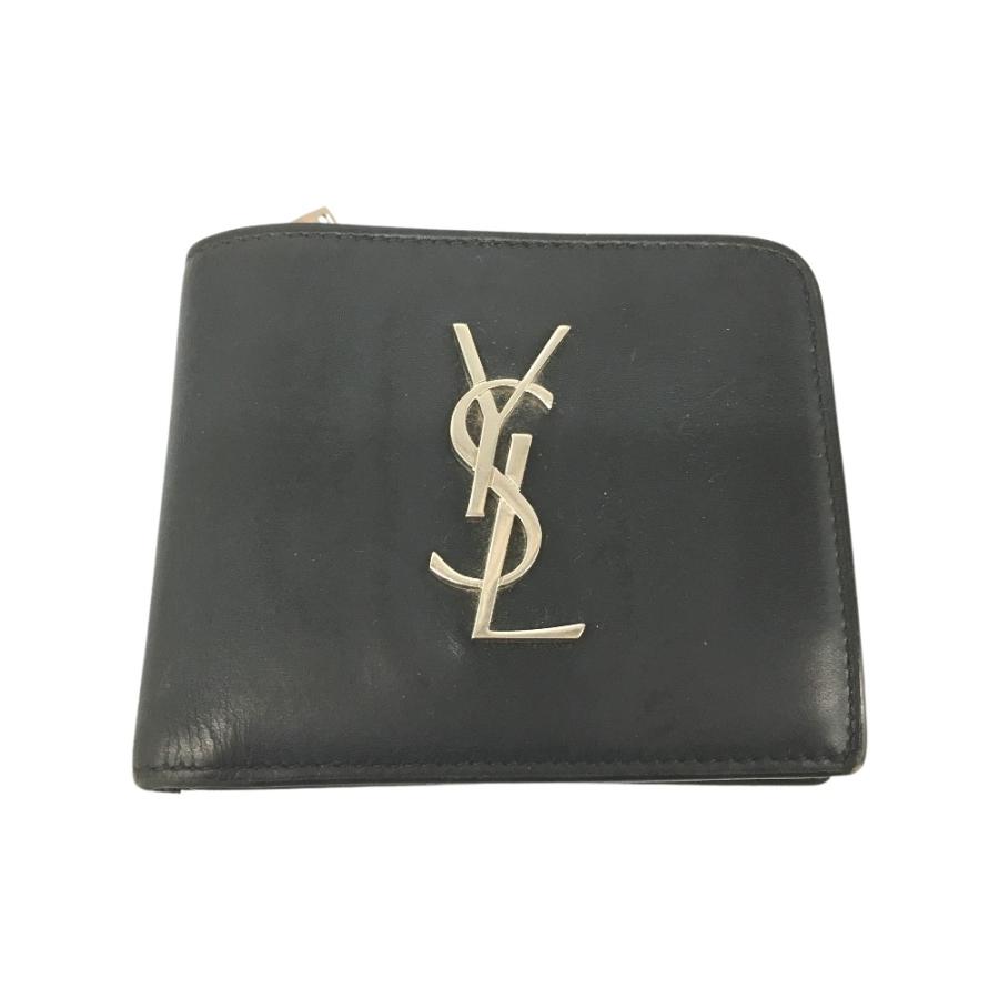 SAINT LAURENT L字ファスナー コンパクトウォレット 黒 Yves Saint Laurent（イヴ・サンローラン） △△ イブサンローラン