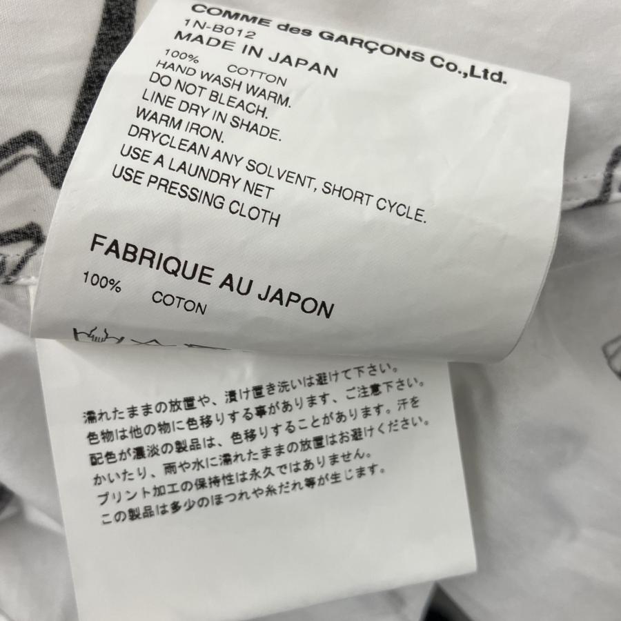 △△ BLACK COMME des GARCONS AD 2024 鳥柄 シャツ S N-B012 ホワイト