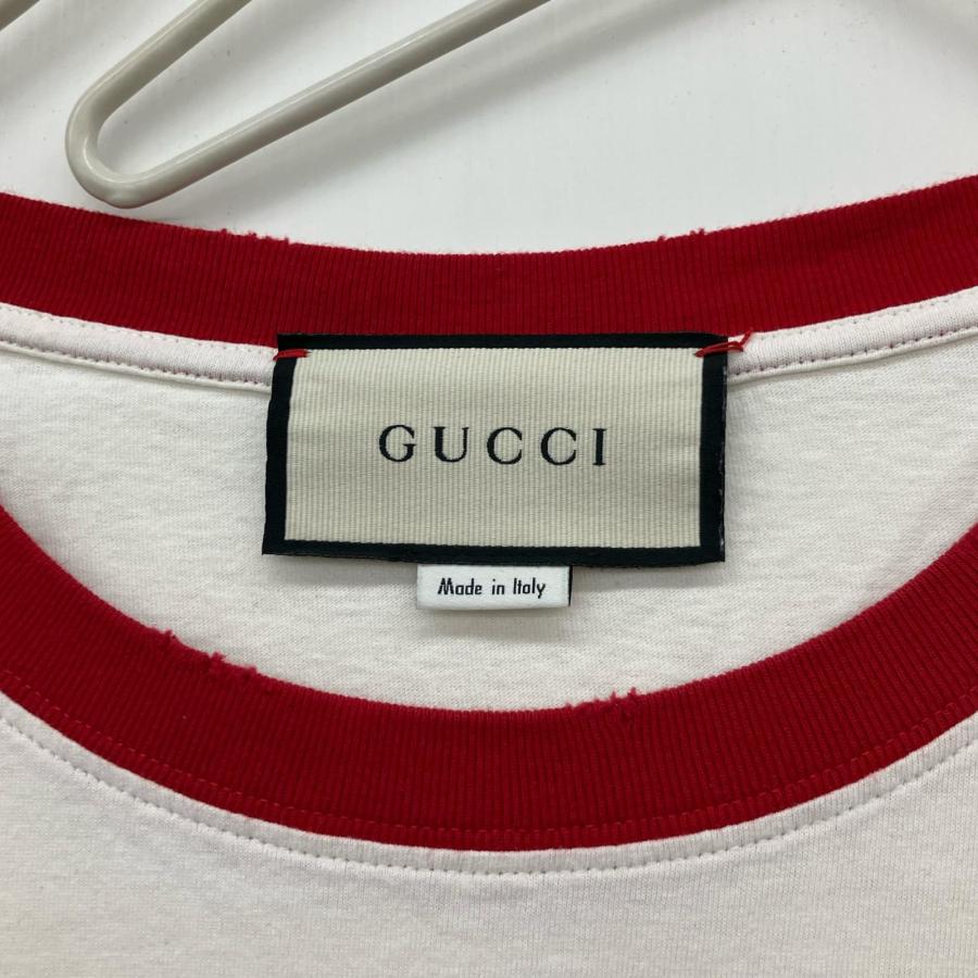 GUCCI ダメージ加工Tシャツ　XXS GUCCI（グッチ） △△ ダメージ加工 虎 Tシャツ XS ホワイト やや傷や