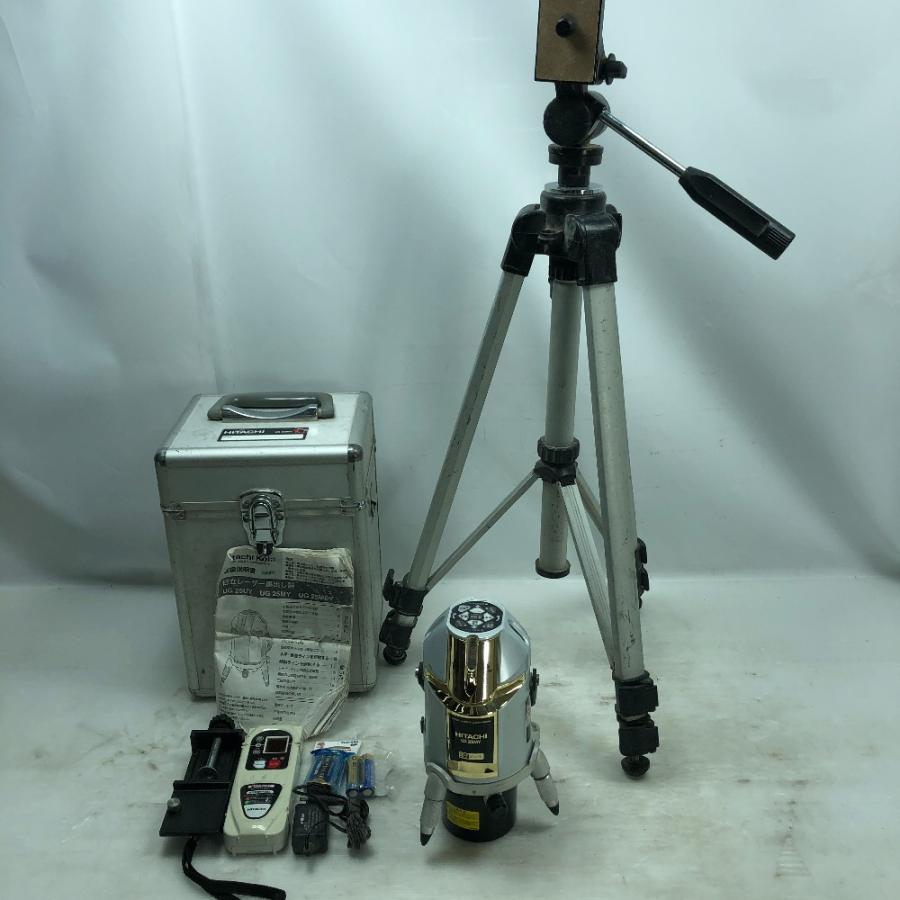◇◇HITACHI 日立 レーザー墨出し器 レーザー機器 三脚・ケース付き コードレス式 UG25MY ホワイト ◇◇ HITACHI 日立 レーザー墨出し器 レーザー機器 三脚・ケース付き