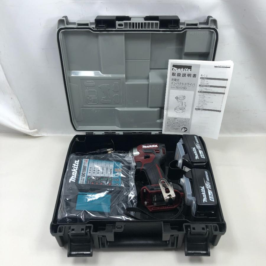 MAKITA マキタ 工具 インパクトドライバ 未使用品(S) 付属品完備 コードレス式 TD173DGXAR レッド ◇◇ MAKITA マキタ 締め付け工具 インパクトドライバ 未使用品(S