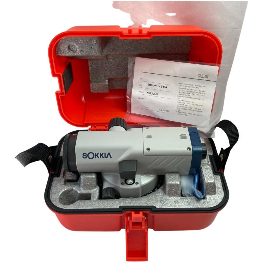 ソキア　B40A　レベル　中古品　現状品　ケース/説明書付き　【ハンズクラフト宜野湾店】 SOKKIA ソキア オートレベル (ケース付）校正歴不明 B40A グレー
