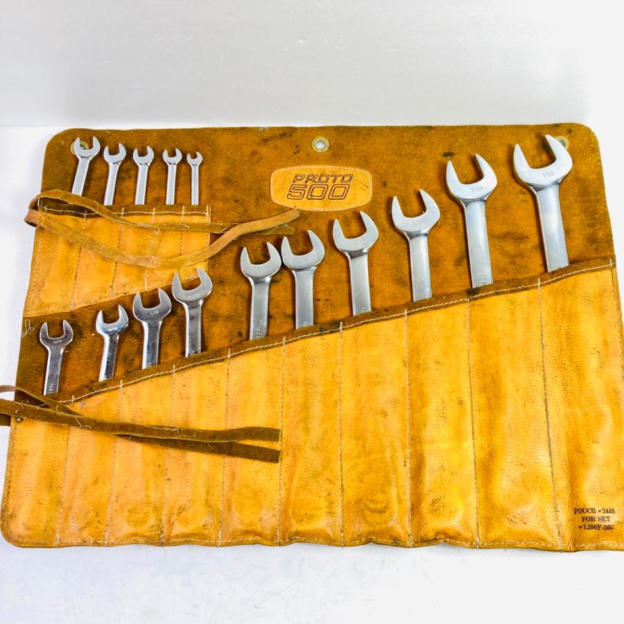 ＊＊PROTO-500 クローム コンビネーションレンチ インチ 15点セット ロールアップケース付 PROTO-500 クローム コンビネーションレンチ インチ 15点セット
