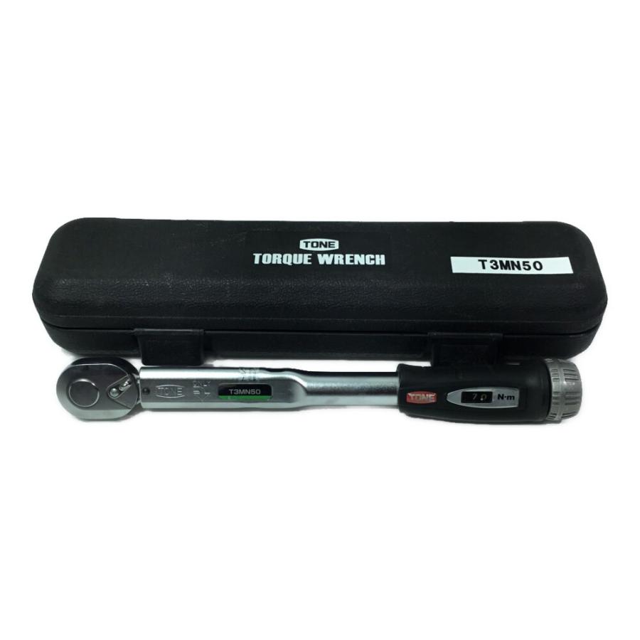 【中古】TONE トルクレンチ T3MN50 TONE プレセット形トルクレンチ(T3MN50)全長:308mm、質量:520g 工具