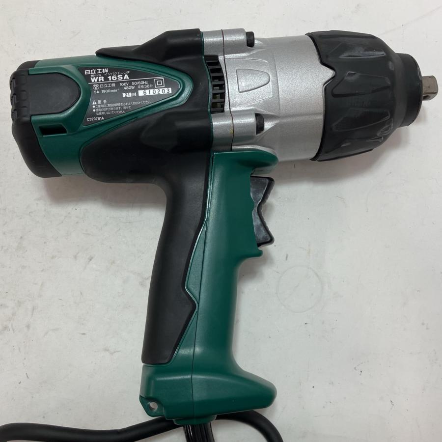 HITACHI 日立 インパクトレンチ WR16SA グリーン コード式 16mm HITACHI 日立 インパクトレンチ WR 16SA グリーン ケース付 100v