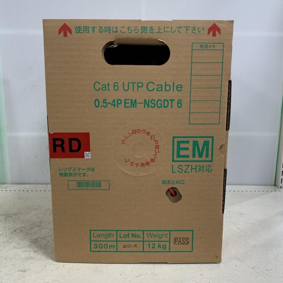 ♭♭ 日本製線 300m Cat6 エコケーブル 0.5-4P EM-NSGDT6 RED 未使用に近い : リサイクルビッグバンヤフー店 ...
