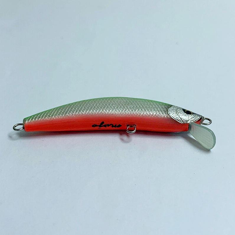 ★★ MOJO handmadewaorks ルアー 約2.0ｇ 約5cm グリーン系 x オレンジ系 目立った傷や汚れなしの画像