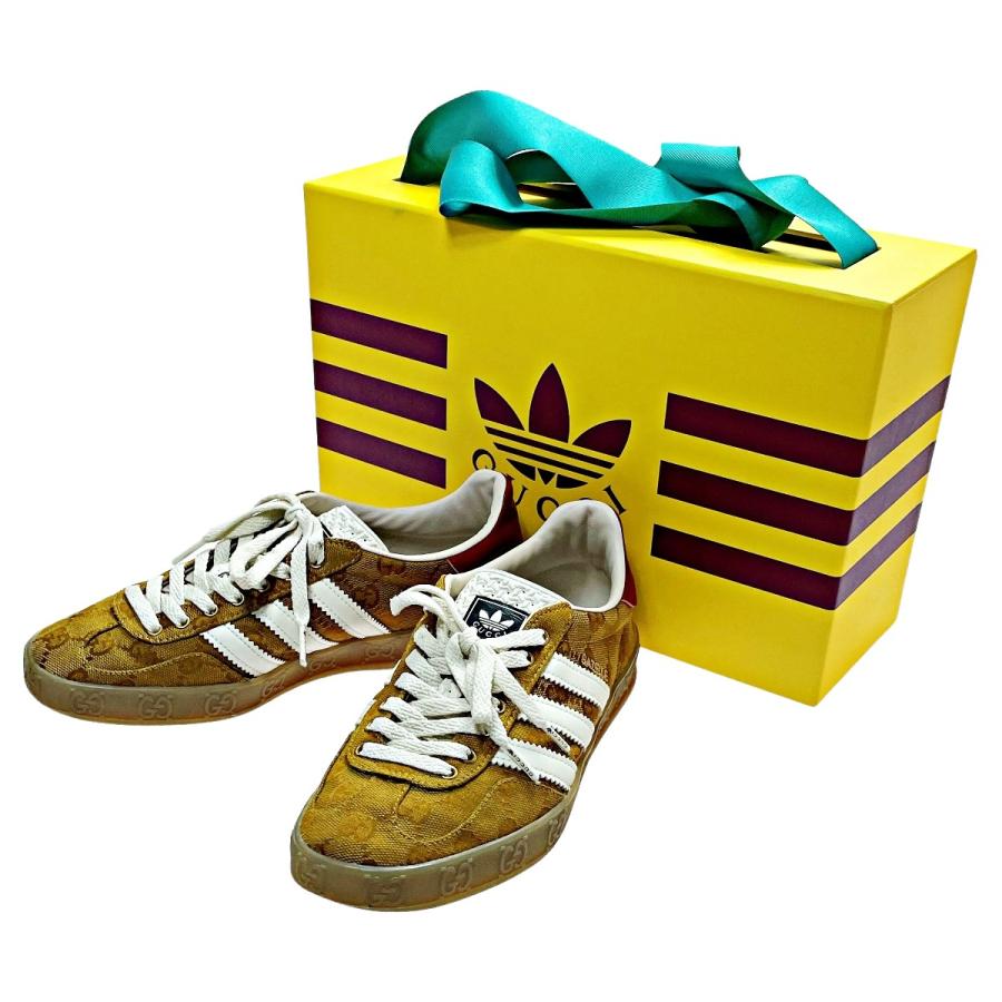 GUCCI（グッチ） adidasコラボ ガゼル スニーカー ブラウン GG 