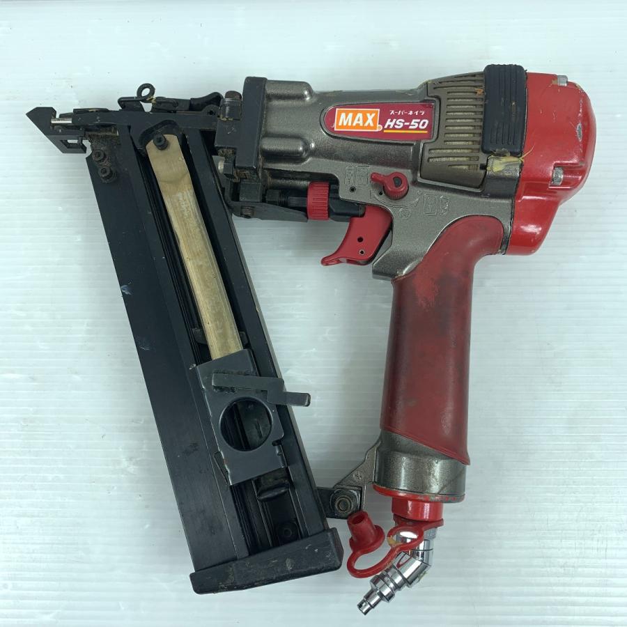 κκMAX マックス 高圧エアネイラ　釘打ち 本体のみ HS-50 レッド κκ MAX マックス 高圧エアネイラ 釘打ち 本体のみ HS-50 レッド やや傷