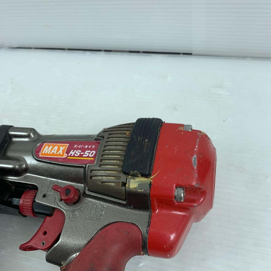 κκ MAX マックス 高圧エアネイラ 釘打ち 本体のみ HS-50 レッド やや傷