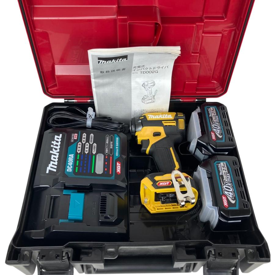 【中古】【店頭引取限定】MAKITA  TD002G 40v インパクトドライバ　充電器・充電池x2・ケース付き ЗЗ MAKITA マキタ 40V インパクトドライバ 充電器 バッテリー×2 ケース