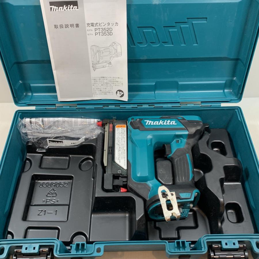 κκ MAKITA マキタ 電動工具 ピンタッカー コードレス式 18v 91627 PT353D グリーン×ブラック やや傷や汚れあり ...