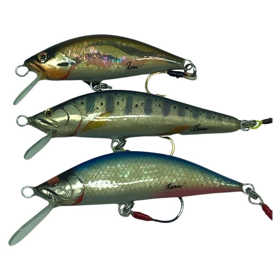 水遊　ハンドメイドミノー3点セット★ ΣΣ Teru Lures テルルアー ハンドメイドミノー 3個まとめ やや傷や汚れ