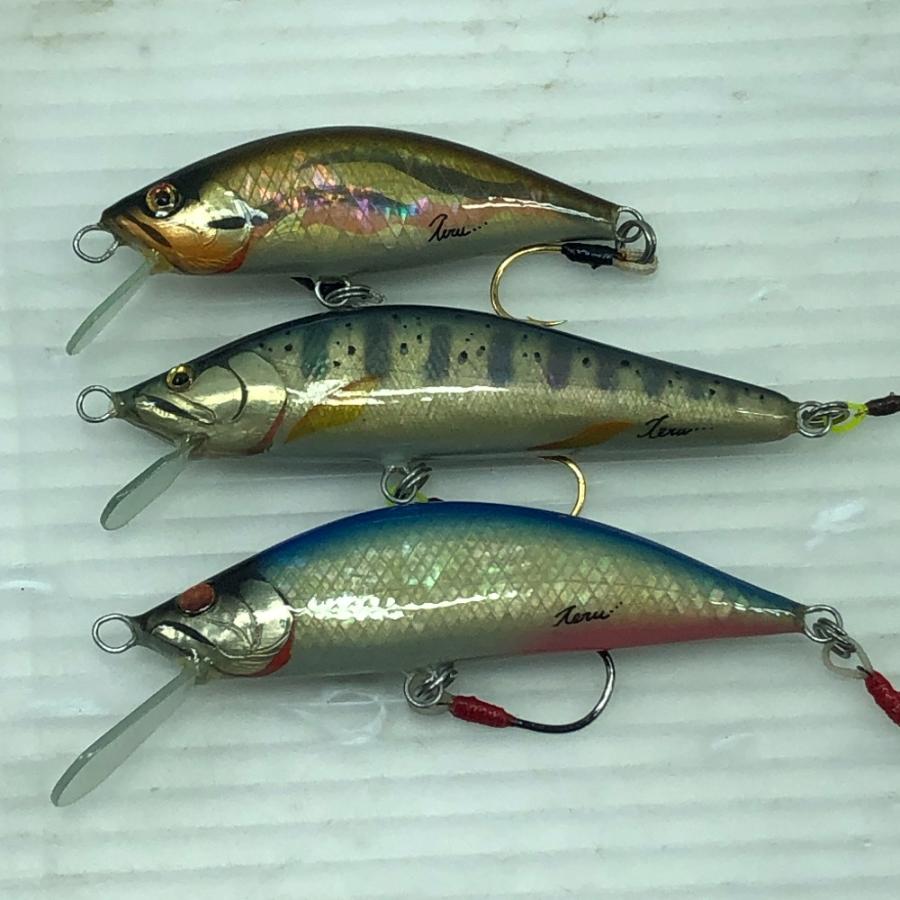 水遊　ハンドメイドミノー3点セット★ ΣΣ Teru Lures テルルアー ハンドメイドミノー 3個まとめ やや傷や汚れ