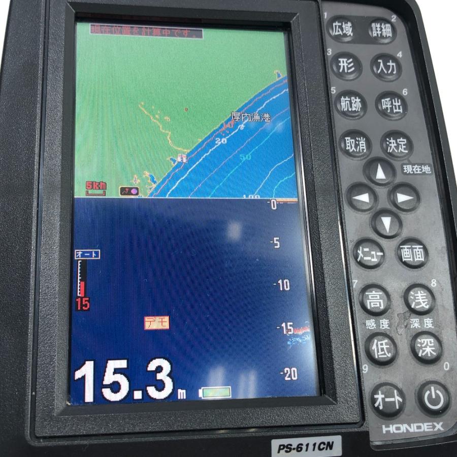 HONDEX 魚探 ポータブルGPS内蔵プロッター魚探 PS-611CN/BMOバッテリー