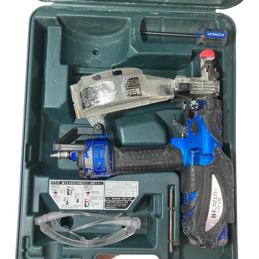 日立　HITACHI　WF4H2　高圧ねじ打ち機　【ケース付き】 ЗЗ HITACHI 日立 41mm 高圧 ねじ打ち機 ケース付 WF4H2 ブルー 傷や