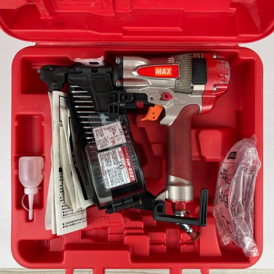 MAX マックス 工具 高圧エア釘打ち機 HN-65Z1 レッド ケース付 ЗЗ MAX マックス 65mm 高圧 エア釘打ち機 ケース付 HN-65Z1 レッド