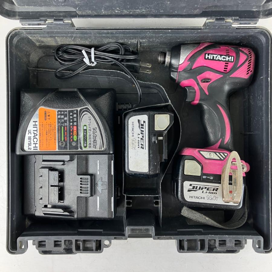 ЗЗ HITACHI 日立 14.4v インパクトドライバ バッテリーx2 充電器