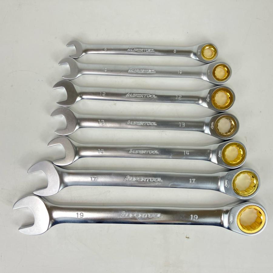 ЗЗSUPERTOOL ギアレンチ ストレート 7丁組 ケース付 GRW700 シルバー ЗЗ SUPERTOOL ギアレンチ ストレート 7丁組 ケース付 GRW700 シルバー