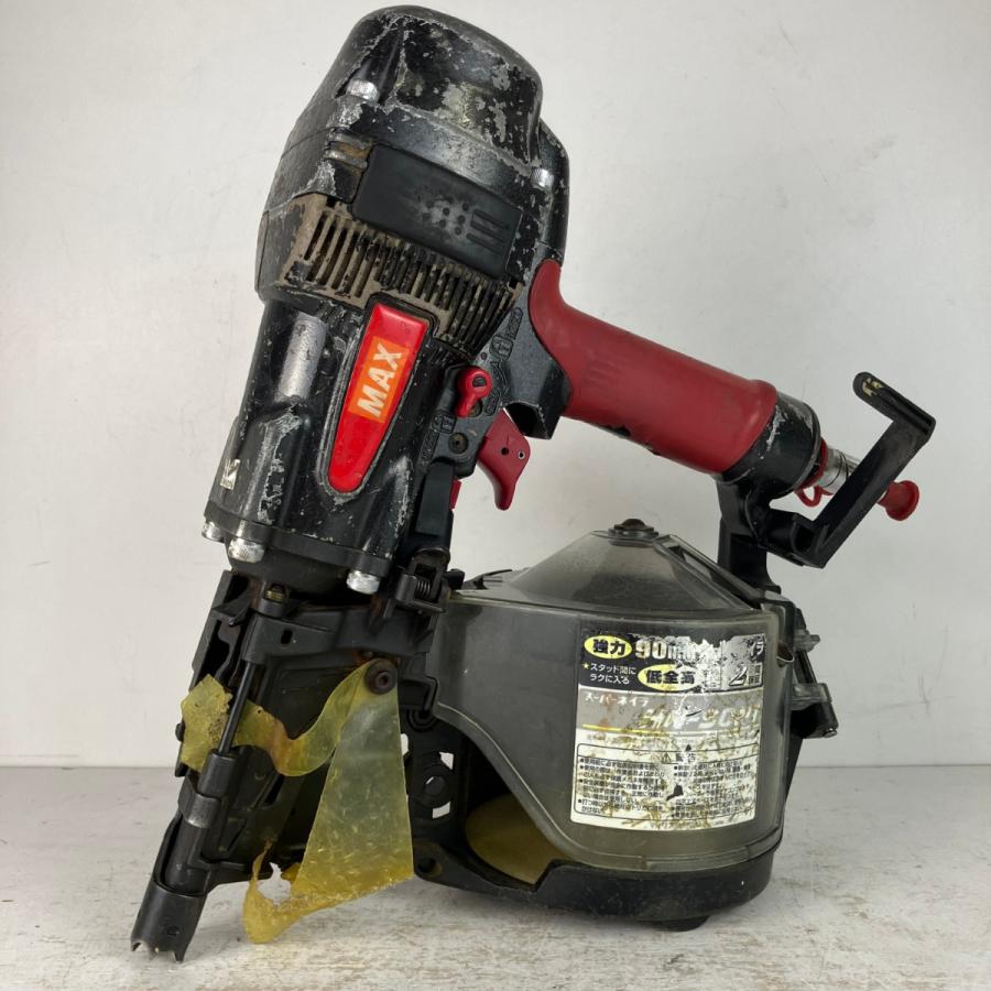 MAX マックス 高圧釘打ち機 HN-90N1  傷や汚れあり MAX マックス 90mm 高圧 スーパーネイラ エア釘打機 HN-90N1 レッド 傷