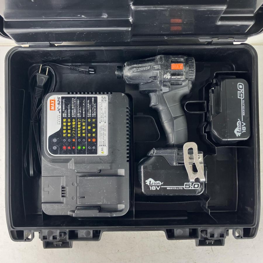 MAX マックス 18v 充電式静音インパクトドライバ バッテリーx2 充電器 ケース付 PJ-SD102 ブラック MAX マックス 18v 充電式静音インパクトドライバ バッテリーx2 充電器