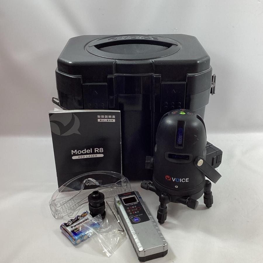 VOISE R8 レーザー墨出し器【野田愛宕店】【店頭取引限定】【中古】IT8X2Z3K39Y8 VOICE レーザー墨出し器 R8 ブラック 受光器・ケース付 傷や汚れあり
