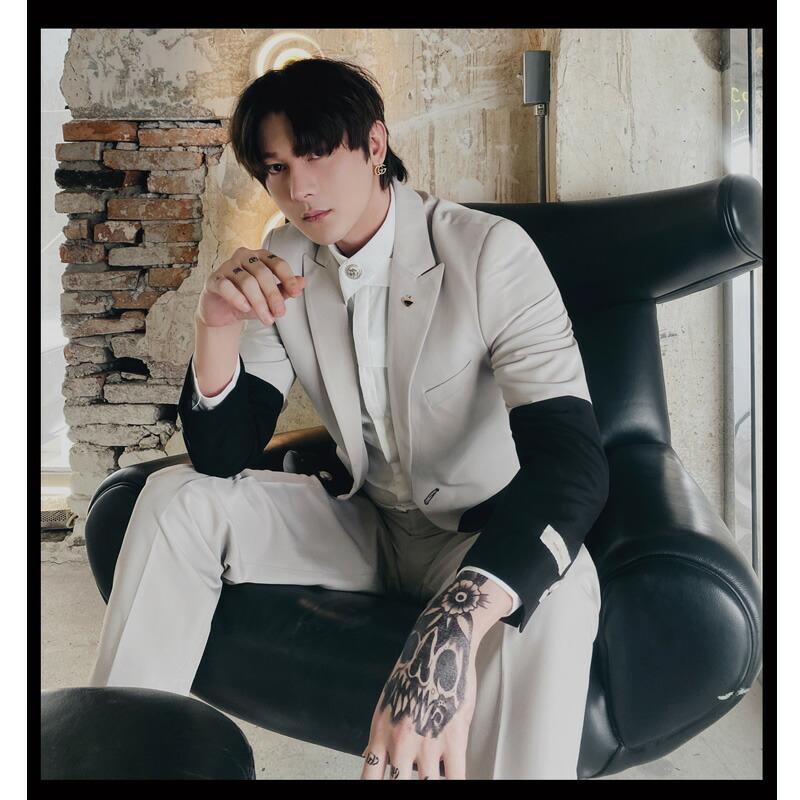 セットアップ メンズ 長袖 カジュアルスーツ 切り替え 上下セット