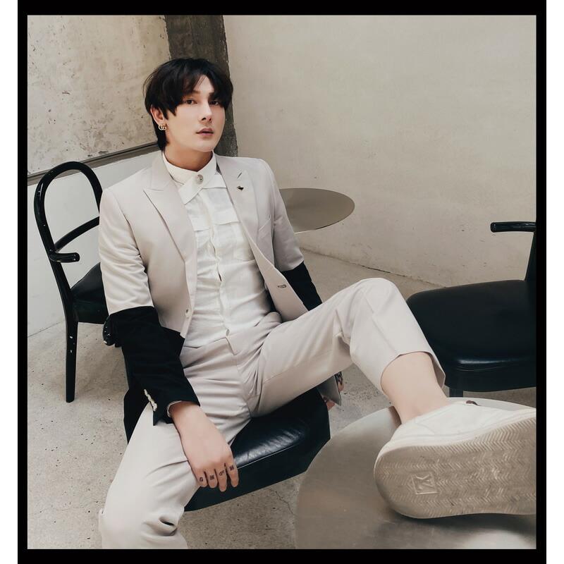 セットアップ メンズ 長袖 カジュアルスーツ 切り替え 上下セット