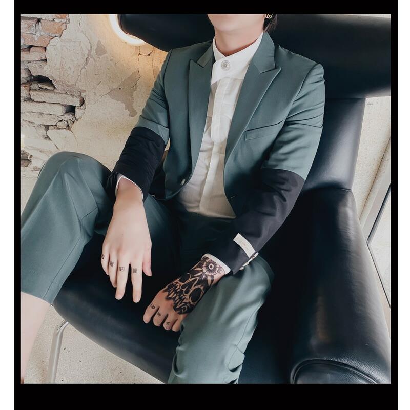 セットアップ メンズ 長袖 カジュアルスーツ 切り替え 上下セット