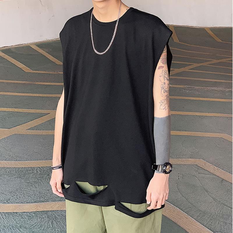 ゆったり 穴あき ダメージ ノースリーブ タンクトップ インナー 重ね着 韓国 ファッション メンズ ストリート カジュアル Ct 009 T103 メンズファッション Bigbangfellas 通販 Yahoo ショッピング