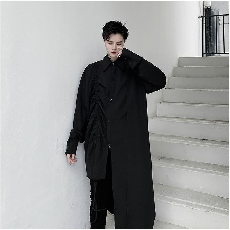 韓国 ファッション メンズ 個性を出したい人限定 メンズ アシンメトリ ロング丈シャツ カットソー 長袖 ロングスリーブ V系 ゴスロリ メンズファッ Ct 101a 3 C80 メンズファッション Bigbangfellas 通販 Yahoo ショッピング