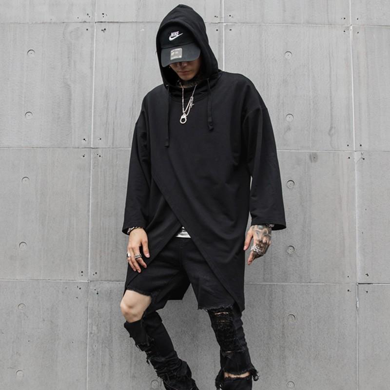 フロントスリット 変形 パーカーロンt フード ヴィジュアル系 V系