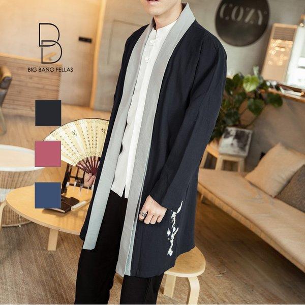 気分を変える チャイナ ロング丈 カーディガン 羽織り 半被 春コート スプリングコート 刺繍 和柄 メンズ メンズファッション 長袖 原宿系 スト Ct 4013 Jk617 メンズファッション Bigbangfellas 通販 Yahoo ショッピング