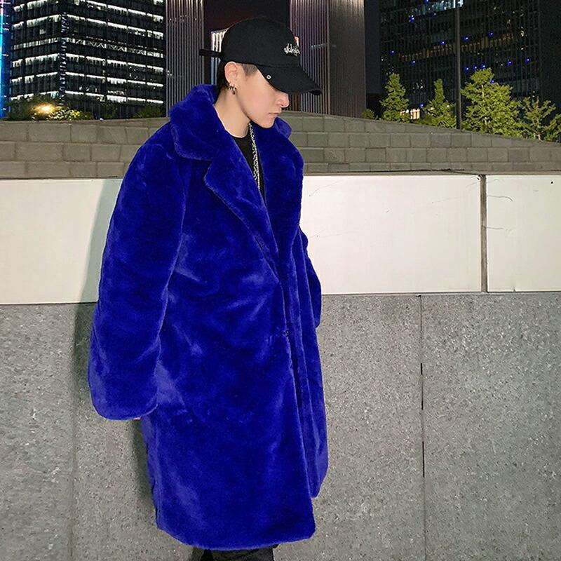 ファー コート メンズ ロングコート ブルー チェスターコート ファー ボアコート メンズ ボア ファーコート フリースコート フリース ボアジャン Ct 913 Pc07 メンズファッション Bigbangfellas 通販 Yahoo ショッピング