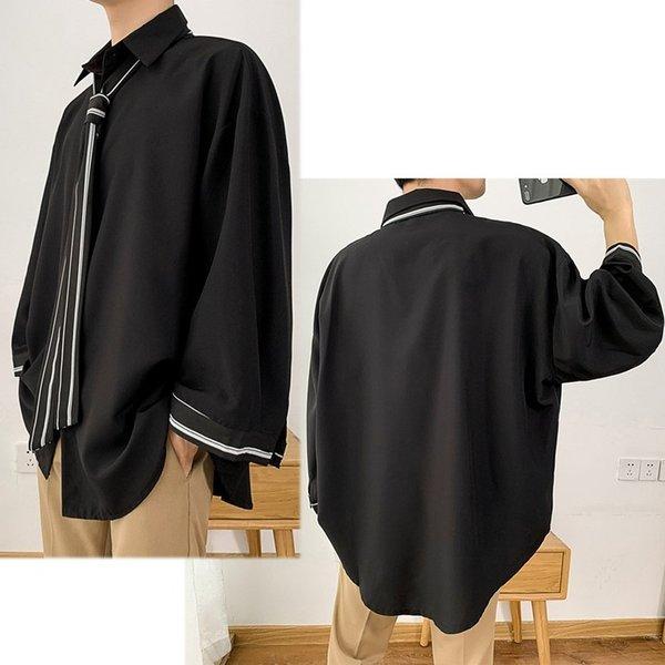 ゆったり 長袖シャツ ネクタイ付き 長袖 九分袖 メンズ 韓国 ファッション ストリート カジュアル ビッグシルエット カジュアルシャツ メンズ メン Ct A031 1 St03 メンズファッション Bigbangfellas 通販 Yahoo ショッピング