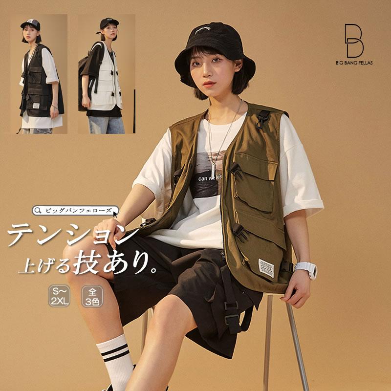 韓国 ファッション メンズ ゆるベスト チョッキ ノースリーブ ワーク フィッシング カジュアルシャツ ビッグシルエット モードストリート ストリート系 Ct A048 Mj09 メンズファッション Bigbangfellas 通販 Yahoo ショッピング