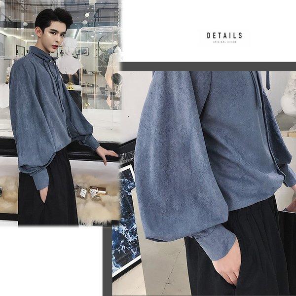 デザインシャツ リボン襟シャツ 長い襟 ボタンダウン ロングスリーブ 長袖 メンズ メンズファッション 無地 インナー 韓流 韓国ファッション ストリート Ct A145 C602 メンズファッション Bigbangfellas 通販 Yahoo ショッピング