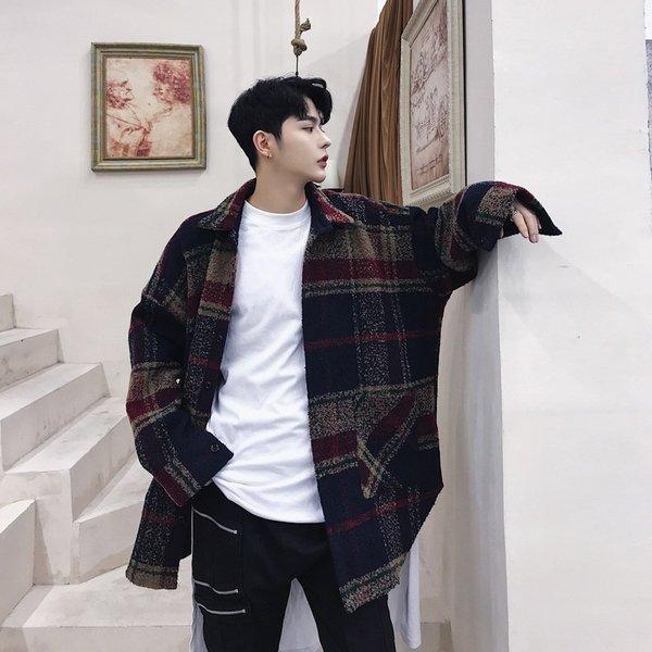 在庫品 ビッグシルエット チェックシャツ ロングスリーブ 長袖 メンズ メンズファッション 韓流 韓国ファッション ストリート系 カジュアル 春 秋 冬 個性 Ct A145 W155 メンズファッション Bigbangfellas 通販 Yahoo ショッピング