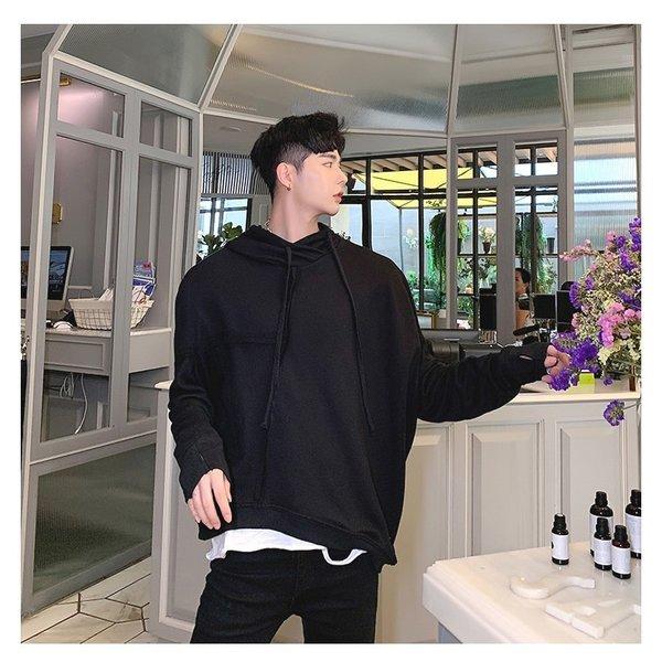 メンズ 変形 パーカー アシンメトリ アシメ ビッグシルエット ゆったり フード プルオーバー 被り 長袖 ロングスリーブ ストリート スト系 韓国 Ct A145 W518 メンズファッション Bigbangfellas 通販 Yahoo ショッピング