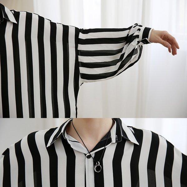 ビッグシルエット シャツ メンズ 長袖 ストライプ 柄 和柄 鶴 ボタニカル 和風 アフリカン 民族 カジュアルシャツ 韓国 ファッション 韓流 Ct A159 67 メンズファッション Bigbangfellas 通販 Yahoo ショッピング